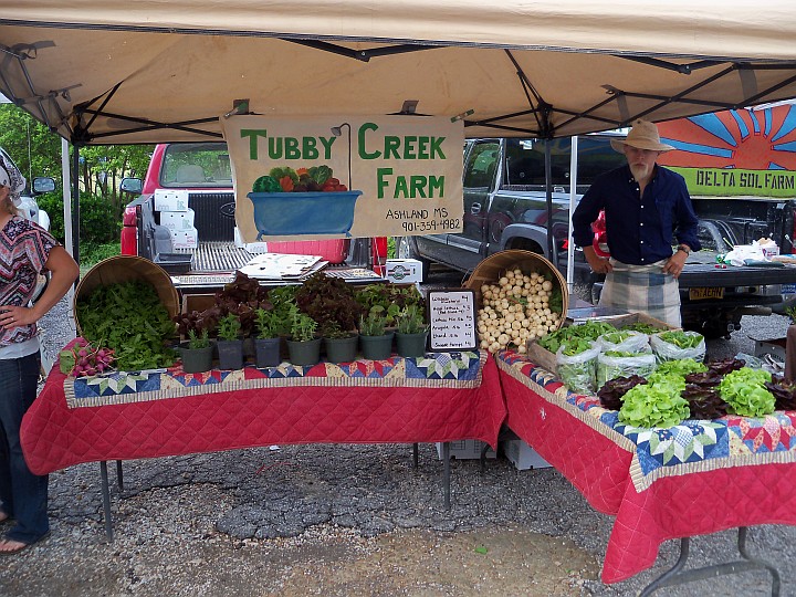 Our farm stand at the Cooper Young Community Farmers Market