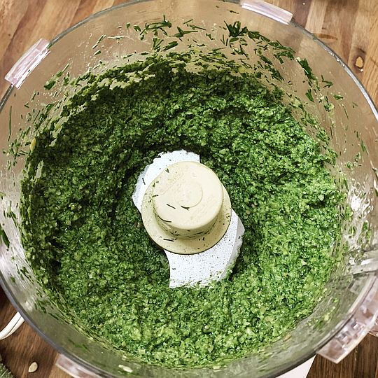 Carrot Top and Fennel Frond Pesto