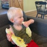 Cooper munching on Napa cabbage