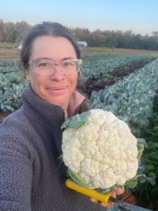 Josephine with a great head of cauliflower