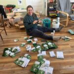 Josephine sorting and organizing seeds for 2024
