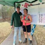 Josephine her 52 mile buckle after running 13 laps during the Moccasin 24