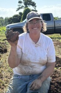 Josephine with another "heart" potato