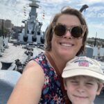 Josephine (L) and Cooper on the Battleship North Carolina