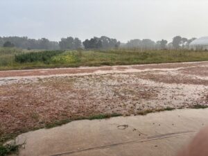 First rain in eight weeks. It was around 0.70 an inch