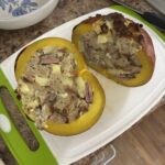 Apple and sausage stuffed pumpkin. Absolutely delicious, Check out our recipe page