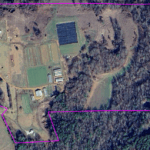 2025 Late winter. Spring planting has not begun (Black square area/tarps).