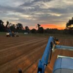 Both tractors running while we prep spring beds while the soil is just right