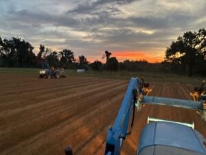Both tractors running while we prep spring beds while the soil is just right