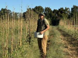 Caught this picture of Jake helping pick the okra