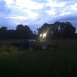 Our tractor at night with the LED flood lights on