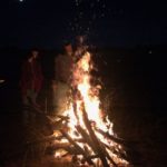 Farm party bonfire