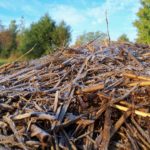 Frost on the straw bale